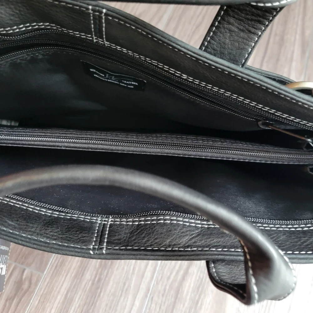 NWT Wilson Learher Black Laptop Briefcase Bag